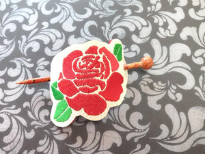 ITH Digital Embroidery Pattern for Blooming Rose Hair Bun Holder, 4X4 Hoop