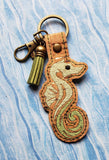 ITH Digital Embroidery Pattern for Tribal Seashore IV Snap Tab / Key Chain, 4X4 Hoop