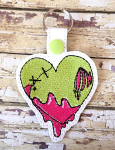 ITH Digital Embroidery Pattern for Bleeding Heart AVS Snap Tab / Key Chain, 4X4 Hoop