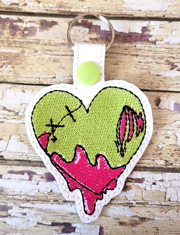 ITH Digital Embroidery Pattern for Bleeding Heart AVS Snap Tab / Key Chain, 4X4 Hoop