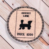 ITH Digital Embroidery Pattern for Set of 4 Monop Rail Road Coasters, 4X4 Hoop