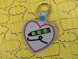 ITH Digital Embroidery Pattern for BC Steve's Crayon Snap Tab / Key Chain, 4X4 Hoop