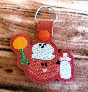 ITH Digital Embroidery Pattern for Baby Paprika Snap Tab / Key Chain, 4X4 Hoop