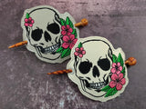 ITH Digital Embroidery Pattern for Floral Skull Hair Bun Holder, 4X4 Hoop