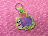 ITH Digital Embroidery Pattern For BC Mailbox Snap Tab / Key Chain, 4X4 Hoop