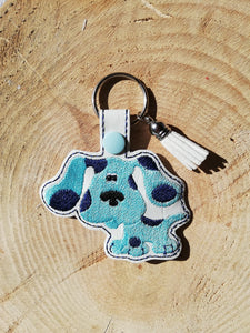 ITH Digital Embroidery Pattern for BC Blue Dog Snap Tab / Key Chain, 4X4 Hoop