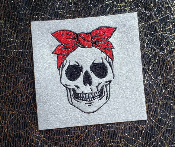 ITH Digital Embroidery Pattern for Head Scarf Skull 4X4 Stand Alone, 4X4 Hoop