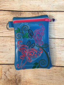ITH Digital Embroidery Pattern for Butterfly Ivy Tall 5X7 Lined Zipper Bag, 5X7 Hoop