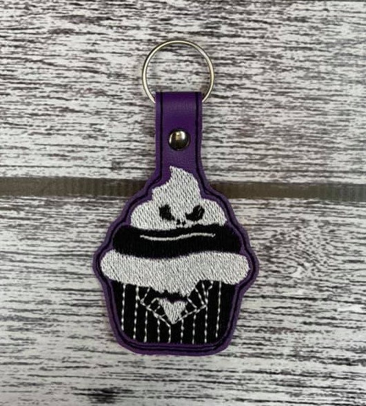 ITH Digital Embroidery Pattern for Jack Cup Cake Snap Tab / Key Chain, 4X4 Hoop