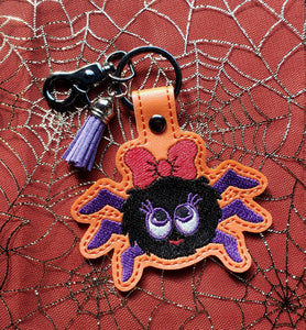ITH Digital Embroidery Pattern for Cutesy Spider Snap Tab / Key Chain, 4X4 Hoop