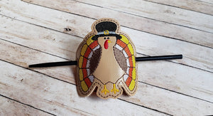 ITH Digital Embroidery Pattern for Candy Corn Turkey Hair Bun Holder, 4X4 Hoop