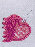 ITH Digital Embroidery Pattern for A Piece of My Heart... Bookmark / Ornament, 4X4 Hoop