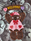 ITH Digital Embroidery Pattern for Welcome Bear Large Valentine Outfit, 6X10 Hoop