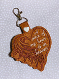 ITH Digital Embroidery Pattern for A Piece of My Heart... Snap Tab / Key Chain, 4X4 Hoop