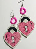 ITH Digital Embroidery Pattern for Love Lock Zipper Pull / Earrings, 4X4 Hoop