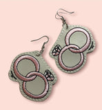 ITH Digital Embroidery Pattern for Love Rings Zipper Pull / Earrings, 4X4 Hoop