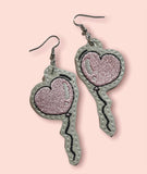ITH Digital Embroidery Pattern for Love Heart Balloons Zipper Pull / Earrings, 4X4 Hoop