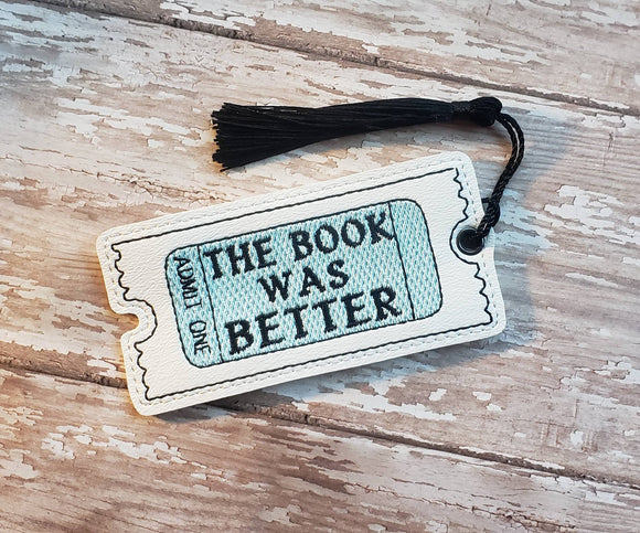ITH Digital Embroidery Pattern for The Book Was Better Bookmark, 4X4 Hoop