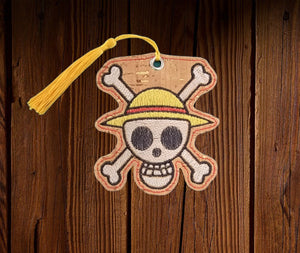 ITH Digital Embroidery Pattern for One Piece Jolly Roger Bookmark, 4X4 Hoop