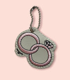 ITH Digital Embroidery Pattern for Love Rings Zipper Pull / Earrings, 4X4 Hoop