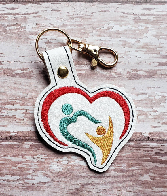 ITH Digital Embroidery Pattern for Love of a Child Snap Tab / Key Chain, 4X4 Hoop