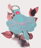 ITH Digital Embroidery Pattern for Swirl Curl Dragonfly Snap Tab / Key Chain, 4X4 Hoop