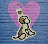 ITH Digital Embroidery Pattern for Simple Pup Snap Tab / Key Chain, 4X4 Hoop