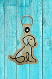 ITH Digital Embroidery Pattern for Simple Pup Snap Tab / Key Chain, 4X4 Hoop