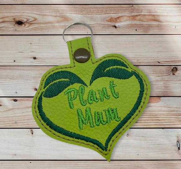 ITH Digital Embroidery Pattern for Plant Mum II Snap Tab / Key Chain, 4X4 Hoop
