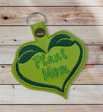 ITH Digital Embroidery Pattern for Plant Mom II Snap Tab /Key Chain, 4X4 Hoop