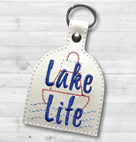 ITH Digital Embroidery Pattern for Lake Life Snap Tab / Key Chain, 4X4 Hoop