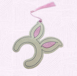ITH Digital Embroidery Pattern for Bunny Ears Bookmark, 4X4 Hoop