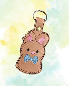 ITH Digital Embroidery Pattern for Bunny Ear Bite Snap Tab / Key Chain, 4X4 Hoop