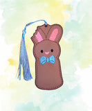ITH Digital Embroidery Pattern for Bunny Ear Bite Bookmark, 4X4 Hoop