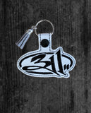 ITH Digital Embroidery Pattern for 311 Band Snap Tab / Key Chain, 4X4 Hoop