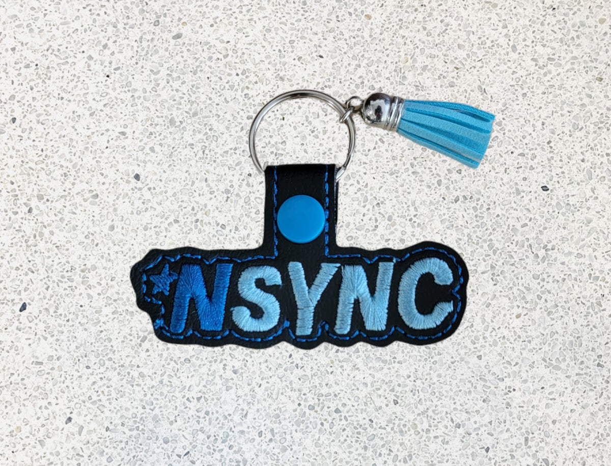 ITH Digital Embroidery Pattern for NSYNC Snap Tab , Key Chain, 4X4 Hoo ...