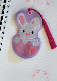 ITH Digital Embroidery Pattern for Bunny in Egg Bookmark, 4X4 Hoop