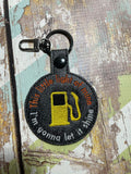 ITH Digital Embroidery Pattern for This Little Light Gas Pump Snap Tab / Key Chain, 4X4 Hoop