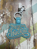 ITH Digital Embroidery Pattern for Keep On Truckin' Snap Tab / Key Chain, 4X4 Hoop