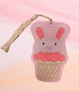 ITH Digital Embroidery Pattern for Bunny Ice Cream Bookmark, 4X4 Hoop