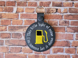 ITH Digital Embroidery Pattern for This Little Light Gas Pump Snap Tab / Key Chain, 4X4 Hoop