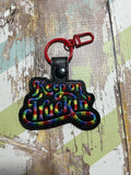 ITH Digital Embroidery Pattern for Keep On Truckin' Snap Tab / Key Chain, 4X4 Hoop