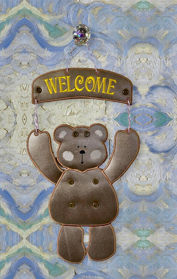ITH Digital Embroidery Pattern for Welcome Bear 