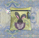 ITH Digital Embroidery Pattern for Bunny Hatching Tall Cash Card Zipper Pouch, 5X7 Hoop