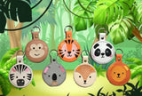 ITH Digital Embroidery Pattern for Set of 7 Animal Faces Snap Tab / Key Chain, 4X4 Hoop
