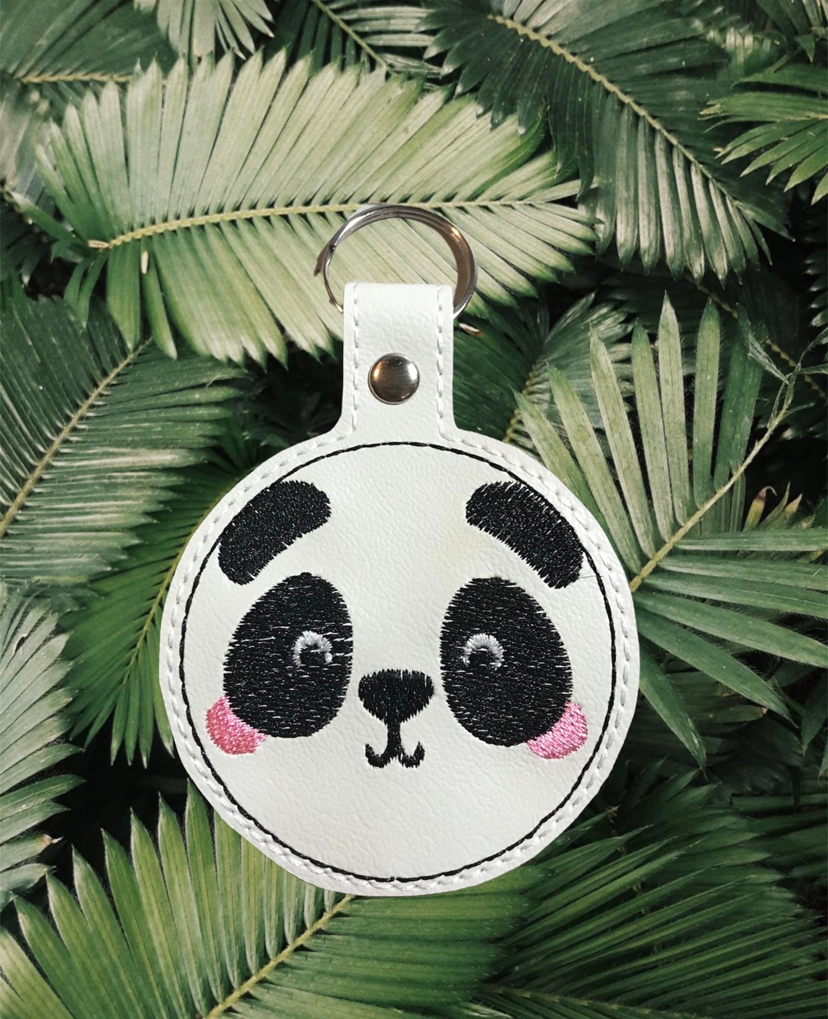 ITH Digital Embroidery Pattern for Panda Face Snap Tab / Key Chain, 4X ...