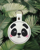 ITH Digital Embroidery Pattern for Panda Face Snap Tab / Key Chain, 4X4 Hoop