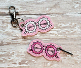 ITH Digital Embroidery Pattern for Flower Glasses Zipper Pulls/Earring AV's Vinyl Collab. 4X4 Hoop