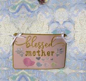 ITH Digital Embroidery Pattern for Blessed Mother with 3 Children 5X7 Sign, 5X7 Hoop