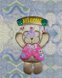 ITH Digital Embroidery Pattern for Welcome Bear Sign "5X7 Design" Birthday Outfit, 5X7 Hoop